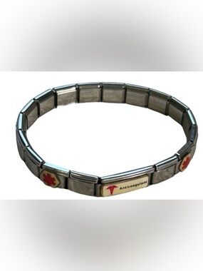 MEDICAL ALERT CHARM BRACELET STAINLESS STEEL UNISEX